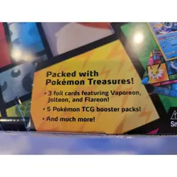 Pokemon Cards Eevee Treasure Chest Eeveelution Collectible Lunchbox Tin 5 Packs - Image 2