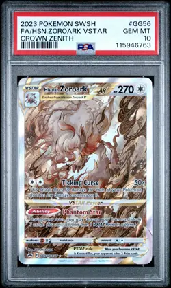 2023 POKEMON SWORD & SHIELD CROWN ZENITH FULL ART/HISUIAN ZOROARK VSTAR PSA 10 - Image 1