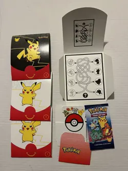 Pokemon 25th Anniversary McDonald’s Happy Meal EMPTY Card Wrappers Games Pikachu - Image 2