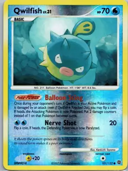 Pokemon TCG - Qwilfish 101/132 (Secret Wonders, 2007) Reverse Holo, LP - Image 1