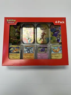 Pokemon 4 Mini Tins + 4 Promo Cards Bundle - 151 Sams Club EXCLUSIVE In-Hand - Image 1