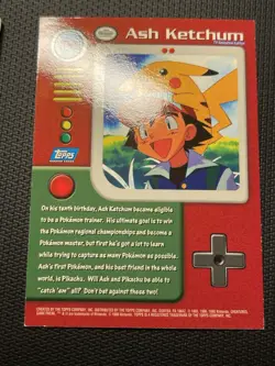 topps Pokemon TV Animation Edition Series 1 Rainbow Foil TV1 Ash Ketchum NM - Image 2