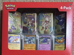 Pokemon TCG 151 Mini Tins 4 Pack + 4 Promos 💎SEALED💎 Sams Club Exclusive NEW - Image 1