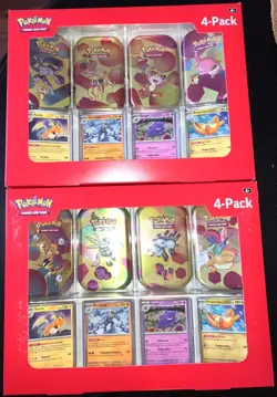 (PACK 1 & 2) Pokemon 151 4 Mini Tins + 4 Promo Cards Each SAMS CLUB *ALL 8 TINS* - Image 1