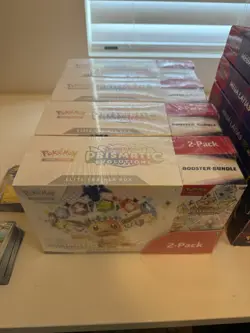 1 Pokemon Prismatic Evolutions Elite Trainer Box Booster Bundle Costco 2-Pack - Image 1