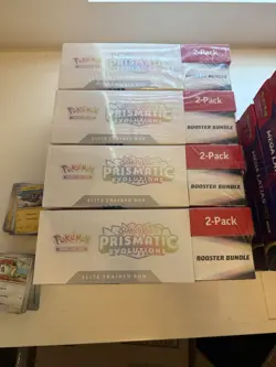 1 Pokemon Prismatic Evolutions Elite Trainer Box Booster Bundle Costco 2-Pack - Image 2