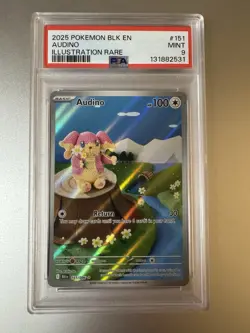 2025 POKEMON BLK EN-BLACK BOLT ILLUSTRATION RARE #151 AUDINO PSA 9 Mint - Image 1