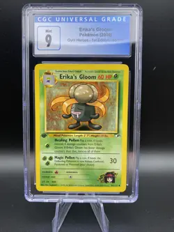 Erika's Gloom #45/132 Card from 1st Edition Pokemon Gym Heroes Set - CGC 9 Mint - Image 1