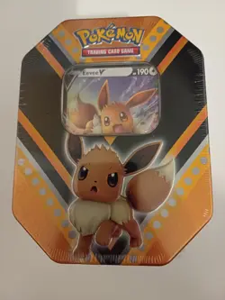 Pokemon Sword and Shield Eevee V Power Tin 2020 - Factory Sealed - Image 1