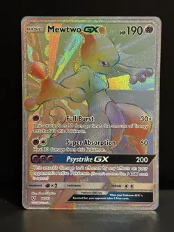 Pokemon Mewtwo GX 76/73 Rainbow Secret Ultra Rare Holo Shining Legends NM - Image 1