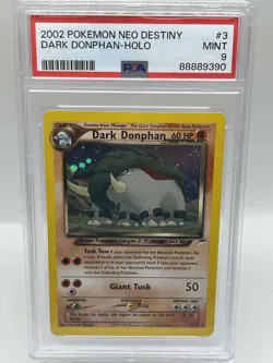 Dark Donphan 3/105 Neo Destiny Holo Rare Vintage Pokemon Card PSA 9 MINT - Image 1