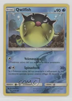 Qwilfish Italian Reverse Foil Pokemon Sun & Moon Shining Legends #21 - Image 1