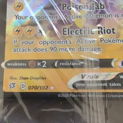 Pokemon Card Toxtricity V 070/192 Rebel Clash STAMPED Promo Jumbo Sealed N/M - Image 2
