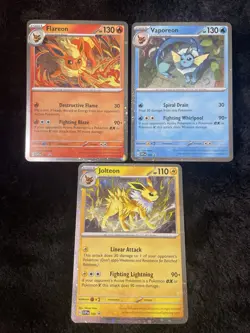 Pokemon TCG Eeveelution Promo Set | Flareon Vaporeon Jolteon | Cosmo Holo Lot NM - Image 1
