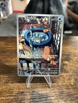 Pokemon Squirtle TCG Full Art Holo Card 148/142 Stellar Crown Illustration Rare - Image 1