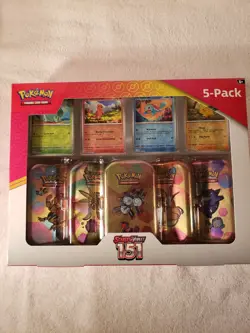 Pokemon TCG Scarlet & Violet 151 Mini Tins Costco Bundle, 5 Pack - Sealed - Image 1