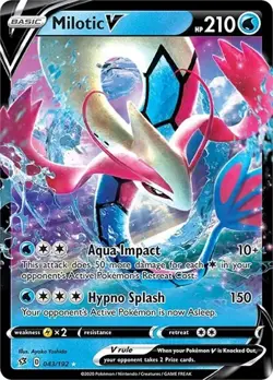 Milotic V 043/192 SWSH Rebel Clash Ultra Rare Pokemon - Image 1
