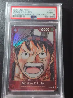 One Piece Card Game - Monkey.D.Luffy - P-022 - PSA 10 - Film Red Premium - Image 1