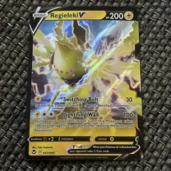 Pokemon Card Regieleki V 057/195 Half Art Silver Tempest LP - Binder Copy - Image 1