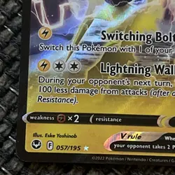 Pokemon Card Regieleki V 057/195 Half Art Silver Tempest LP - Binder Copy - Image 3