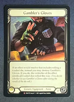 FAB CRU179 Gambler's Gloves Generic Equipment Arms FOIL Majestic Flesh and Blood - Image 1