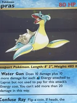 Pokemon TCG Lapras 1st Edition Rare Holo Card #10/62 Fossil - Image 3