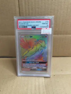 Pokemon PSA 10 Entei 74/73 GX Full Art Rainbow/Hyper Rare Shining Legends Card - Image 1