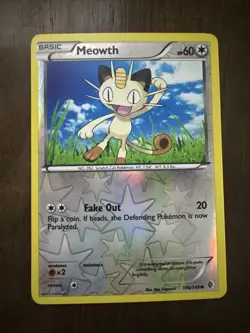 Meowth 106/149 Reverse Holo Pokemon Card Common Near Mint - Image 1