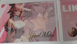 Yae Miko Genshin Impact Trifold Fabric Card Goddess Story Waifu Anime Tri Fold - Image 3