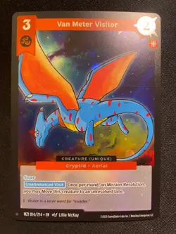 2025 MetaZoo Van Meter Visitor 014/214 1 Star Rare Holo Card MZ1 - Image 1