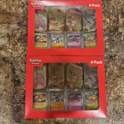 Sam’s Club Pokemon 4 Mini Tins + 4 Promo Cards (8 Tins Total) Pack 2 Both Boxes - Image 1