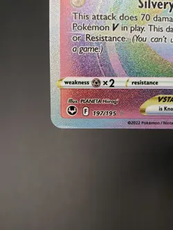 Alolan Vulpix VSTAR - 197/195 - Pokemon Silver Tempest Secret Rare Card NM Holo - Image 3