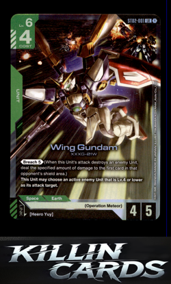 Wing Gundam ST02-001 Gundam Card Game Legend Rare Starter Deck 02: Wings of Adva - Image 1