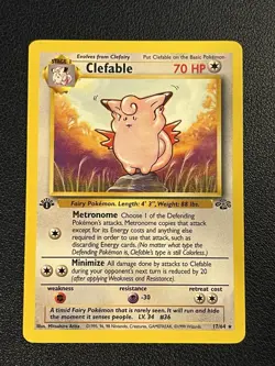 Pokemon Jungle Set 1st Edition Clefable 17/64 LP-MP - Image 1