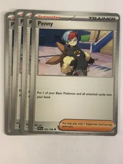 Pokemon TCG Scarlet & Violet 4x Playset Penny 183/198 Near Mint - Image 1