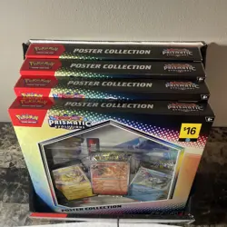 4PC Pokemon TCG Prismatic Evolutions Sealed Poster Collection Brand New 2postr - Image 5