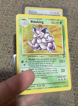 Pokemon Lot of 2 Chansey & Nidoking Holo Rare WOTC Base Set 2 LP MP - Image 4