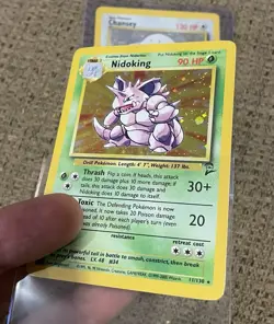 Pokemon Lot of 2 Chansey & Nidoking Holo Rare WOTC Base Set 2 LP MP - Image 5
