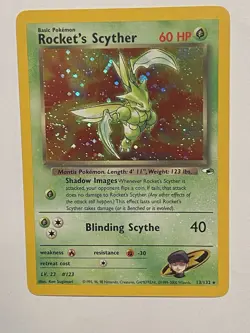 Pokemon TCG Team Rocket's Scyther Gym Heroes Holo Unlimited LP - Image 2