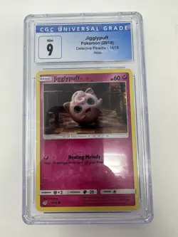 2019 Pokemon Sun & Moon Jiggleypuff Holo Detective Pikachu #14 CGC 9 - Image 2