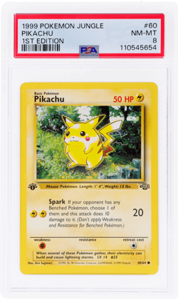 1999 Pokemon Jungle Pikachu 1st Edition #60 PSA 8 - Image 1