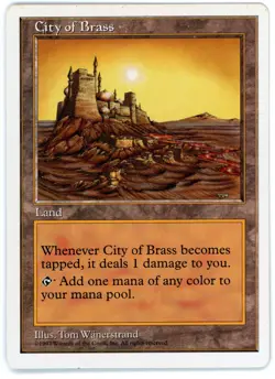 1X CITY OF BRASS [5ED - FIFTH EDITION] - MTG VINTAGE CARD [MODERATELY PLAYED] - Image 1