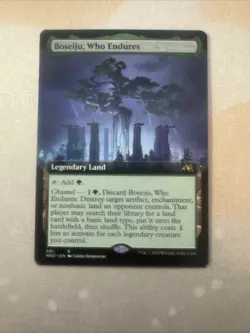 Magic The Gathering Boseiju Who Endures (Extended Art) Kamigawa Neon Dynasty NM - Image 1