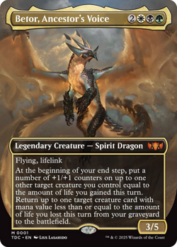 Betor, Ancestor's Voice (BORDERLESS) #1 | NM FOIL | Tarkir TDC Magic MTG - Image 1
