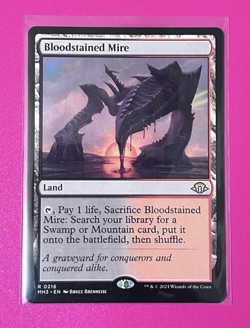 *Bloodstained Mire* -Modern Horizons 3 (MH3) #216- Near Mint - Regular Rare - - Image 1