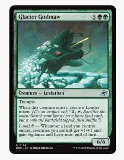 Glacier Godmaw | MTG EOE | EDH Commander Landfall Anthem Lander Token | NEW NM - Image 1