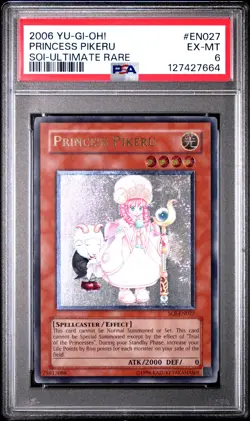 2006 YU-GI-OH! SOI-SHADOW OF INFINITY ULTIMATE RARE #EN027 PRINCESS PIKERU PSA 6 - Image 1