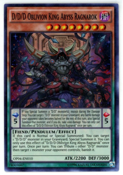 Yugioh TCG D/D/D Oblivion King Abyss Ragnarok OP04-EN010 OTS Tournament Pack 4 - Image 1