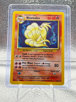 Ninetales Base Set Holo Rare Card 12/102 LP-MP Condition Pokemon TCG - Image 1