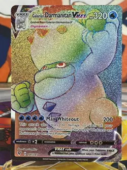 Pokemon Card Galarian Darmanitan VMax 187/185 Vivid Voltage Rainbow Rare NM - Image 1